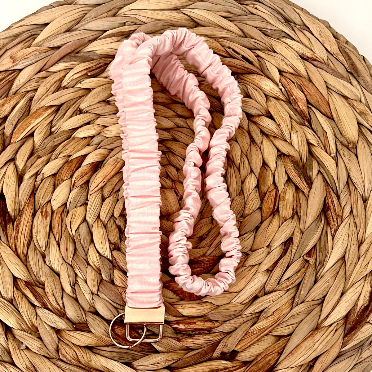 Monochrome Pink Stripe Scrunchie Lanyard