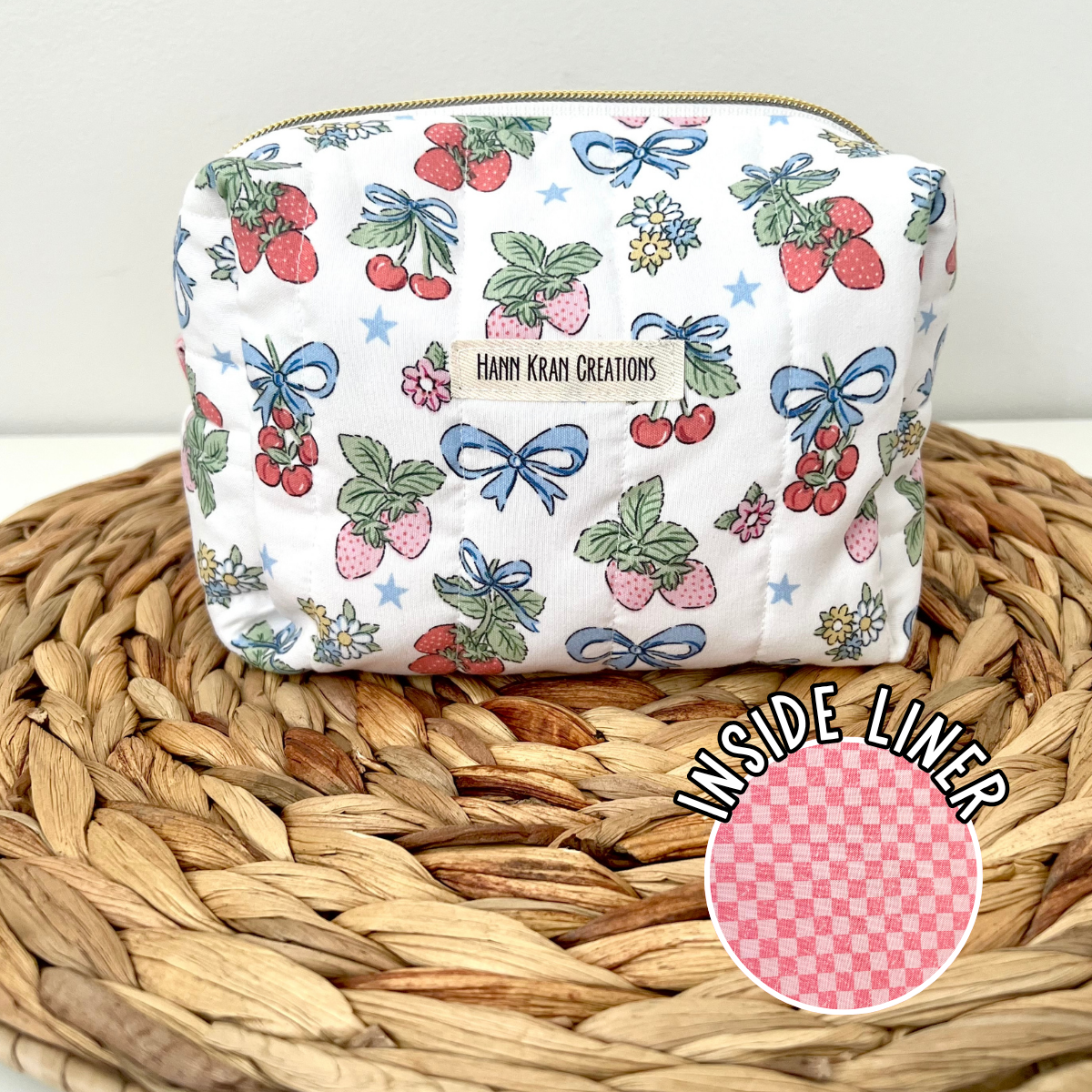 Small Berry Blue Makeup Bag