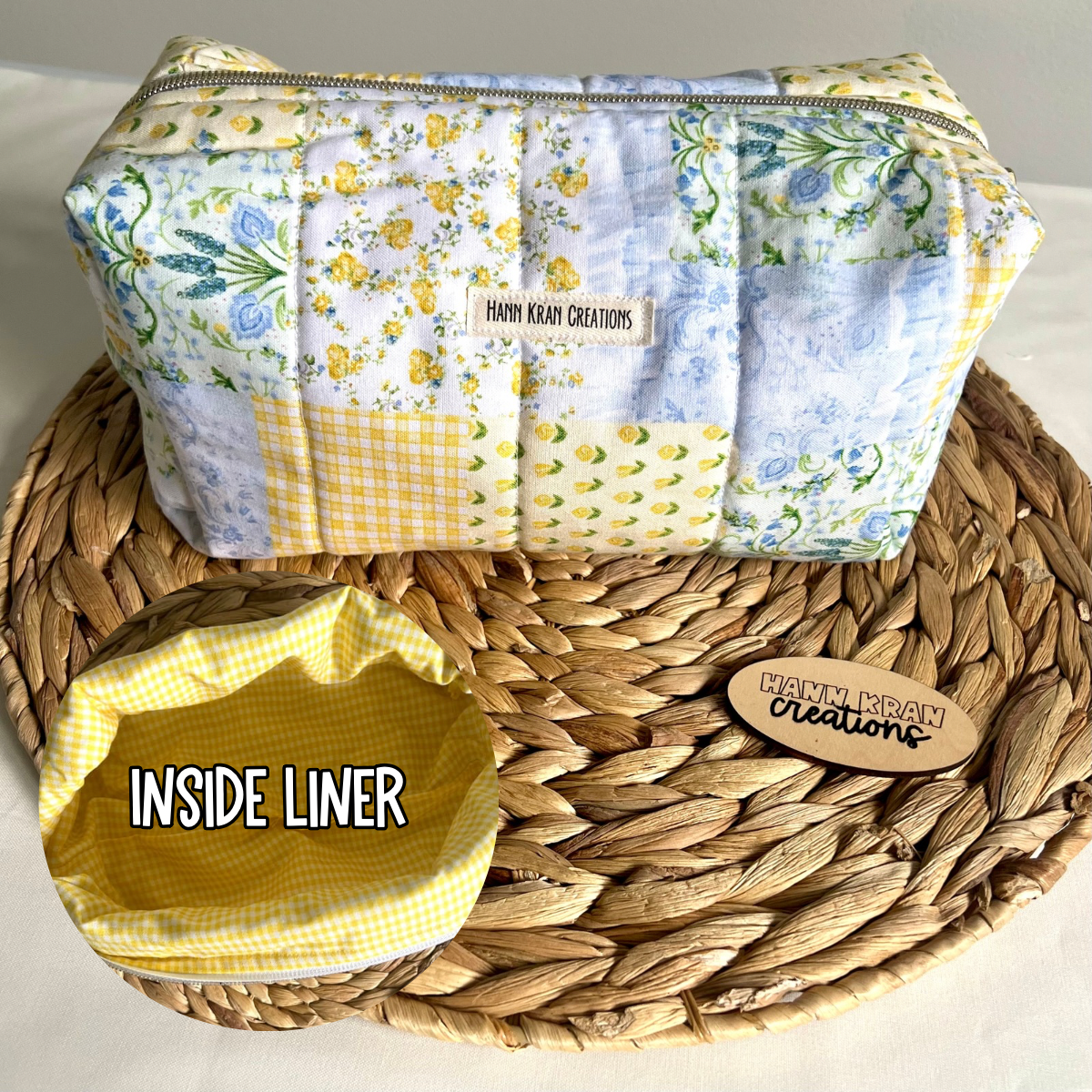 Large Cottage Patchwork Makeup Bag