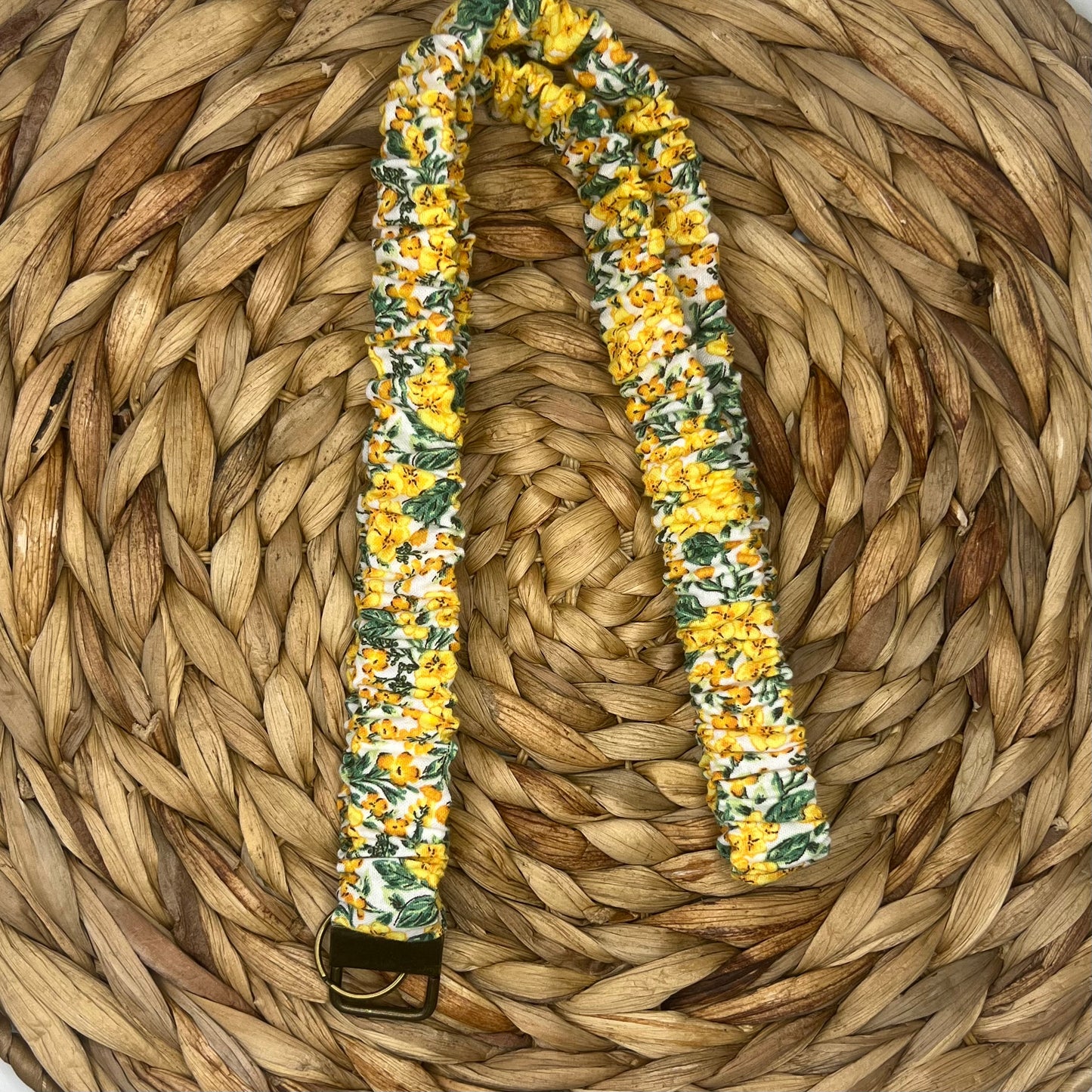 Summery Yellow Floral Scrunchie Lanyard
