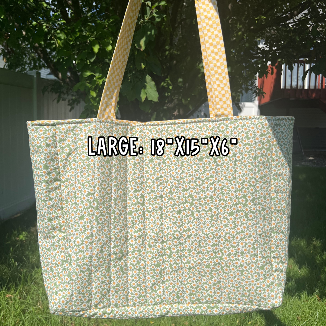 Green Daisy Tote Bag