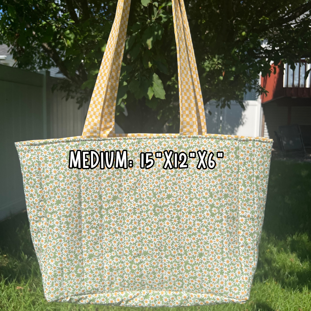 Green Daisy Tote Bag
