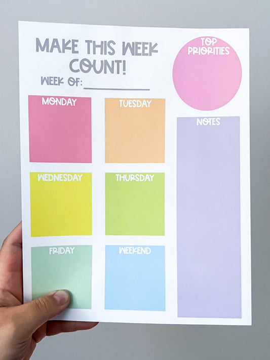 Make This Week Count Weekly Notepad
