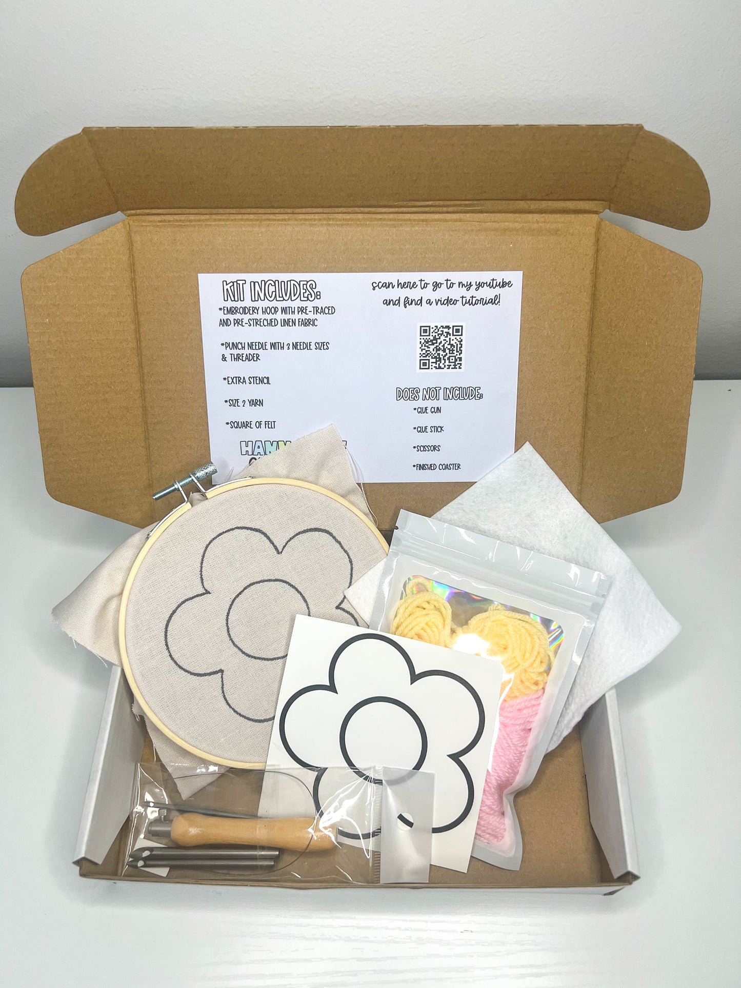 Flower Coaster Beginner Punch Needle Kit