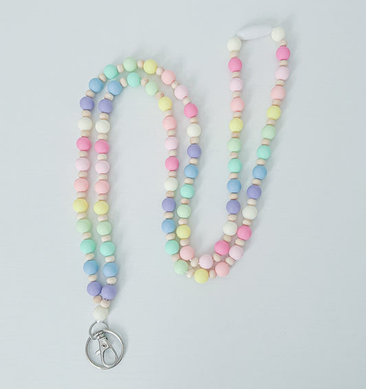 Rainbow Beaded Breakaway Lanyard