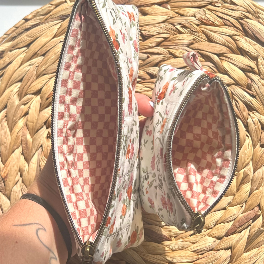 Antique Bloom Keychain Wallet & Pencil Pouch