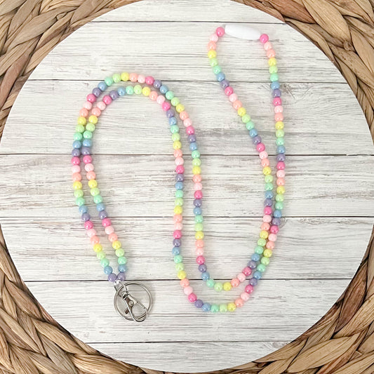 Rainbow Beaded Breakaway Lanyard