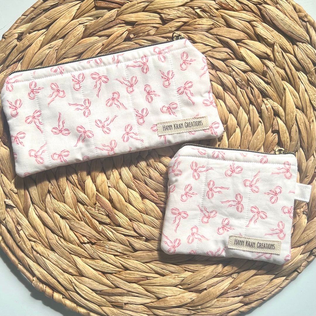 Pink Bows Keychain Wallet & Pencil Pouch