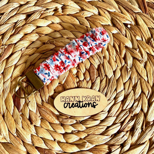 Americana Scrunchie Wristlet Keychain