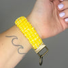 Yellow Gingham Scrunchie Wristlet Keychain