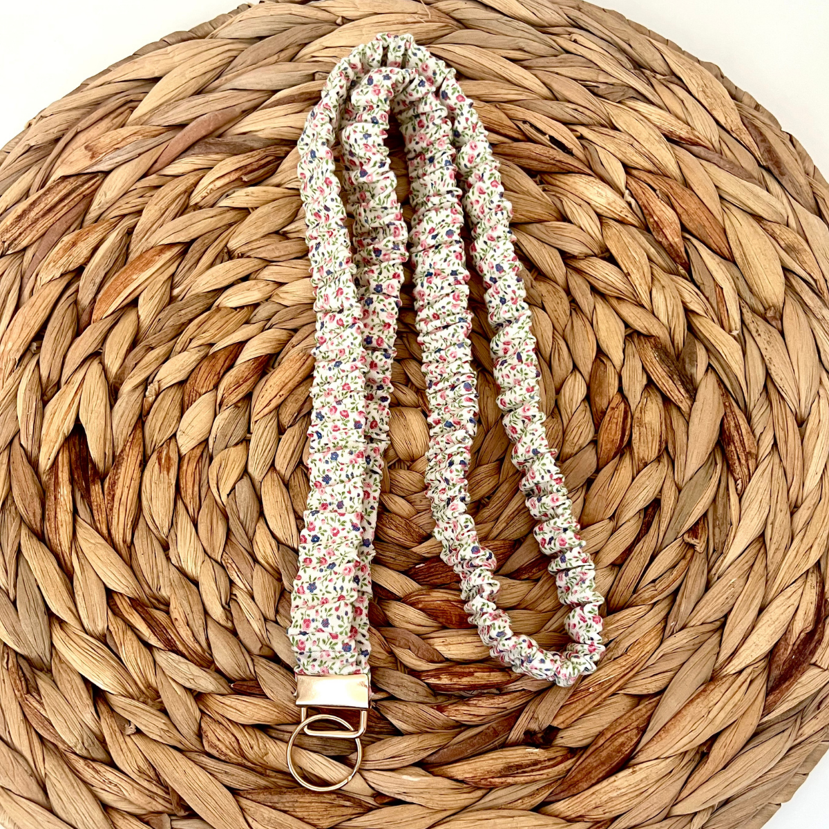 Blue Petite Posy Scrunchie Lanyard