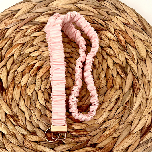 Monochrome Pink Stripe Scrunchie Lanyard