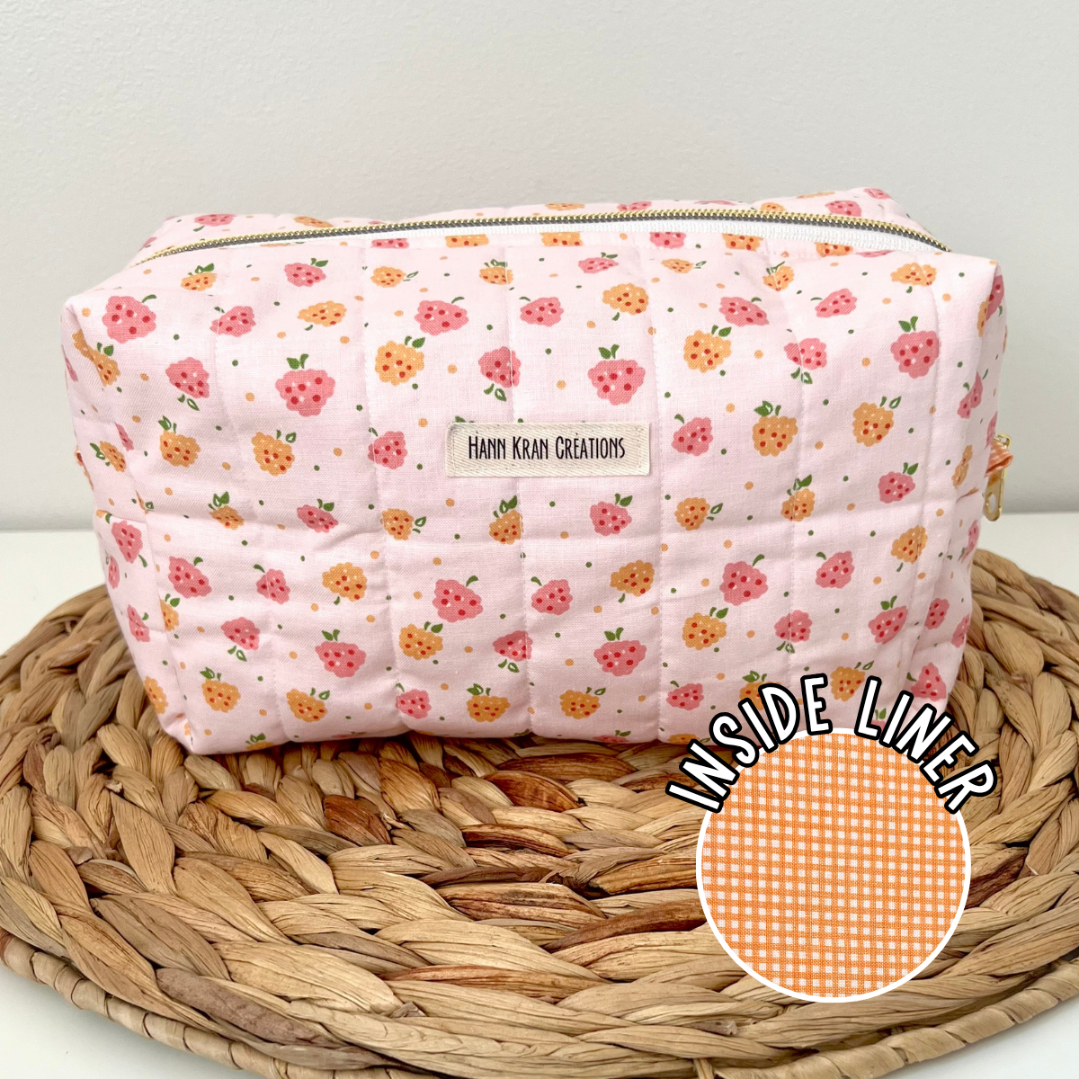 Large Berry Blush Makeup Bag