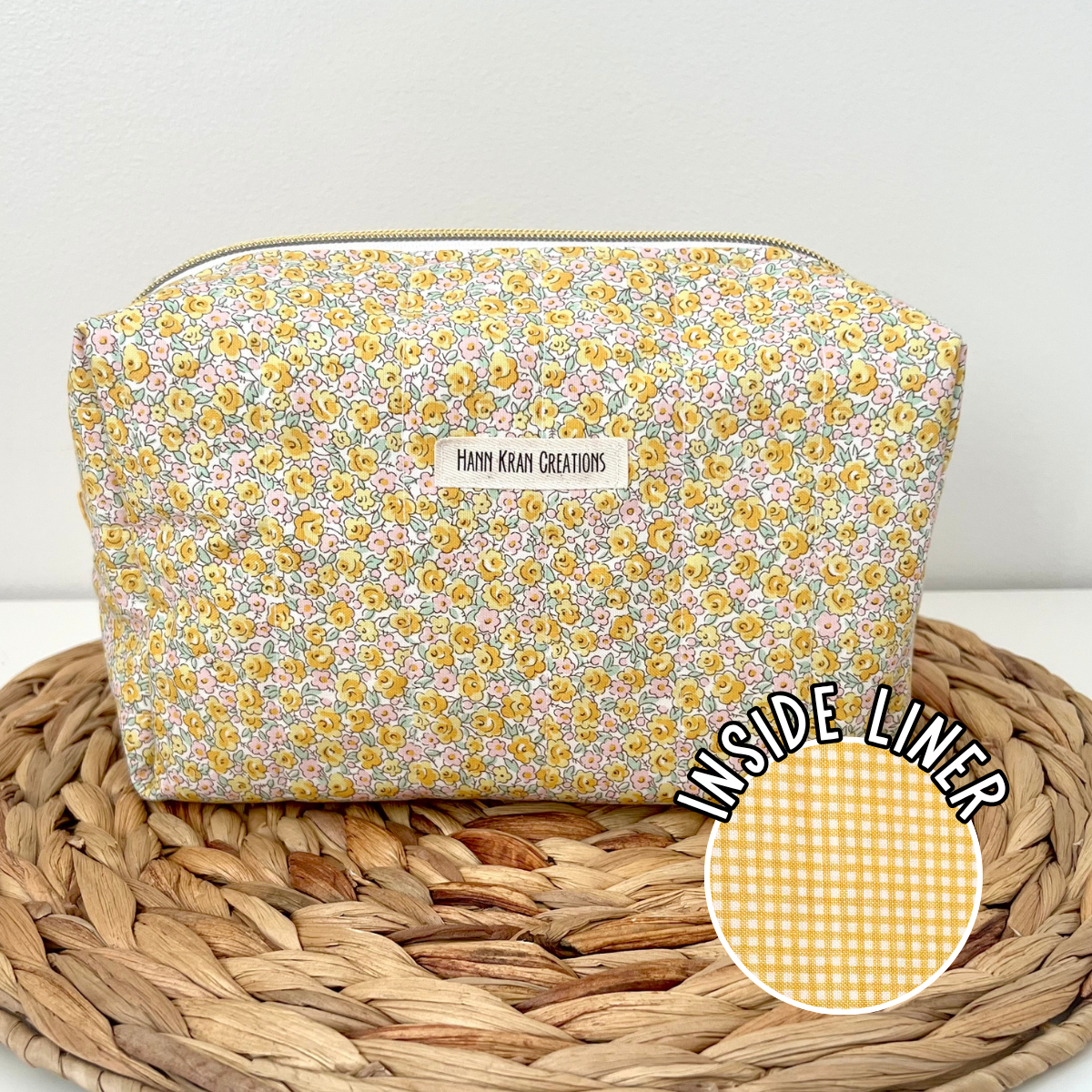 Large Honey Blossom Makeup Bag