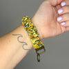 Yellow Floral Scrunchie Wristlet Keychain
