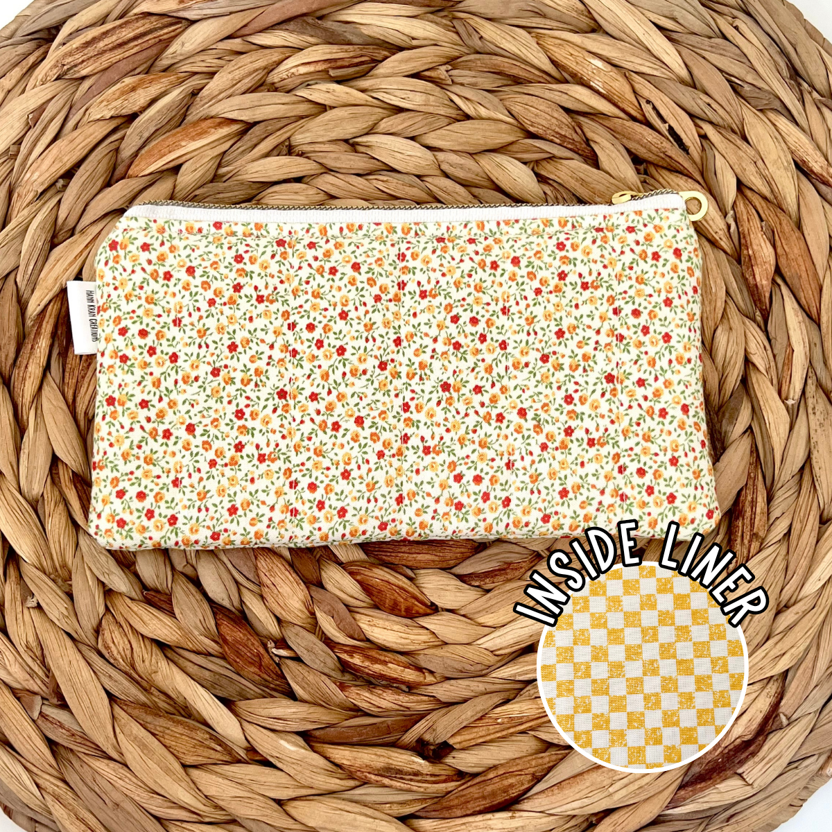 Gold Petite Posy Pencil Pouch