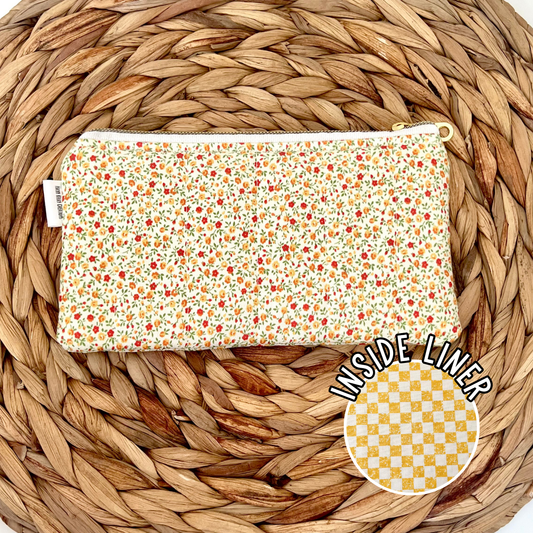 Gold Petite Posy Pencil Pouch