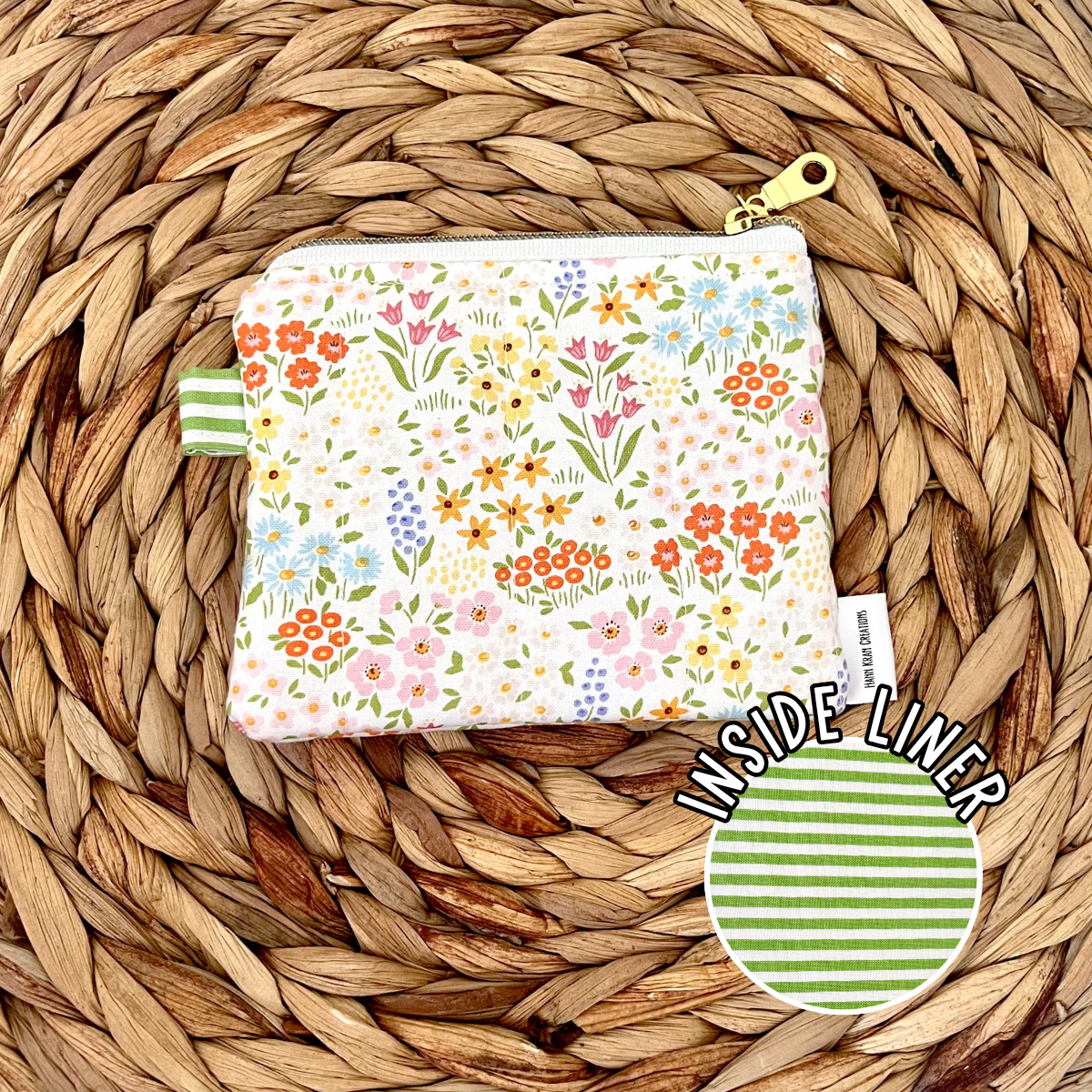 Cream Meadow Keychain Wallet