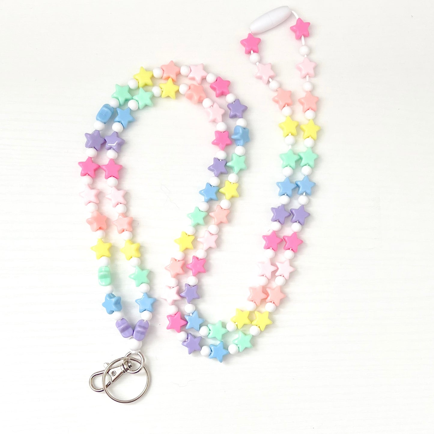 Rainbow Stars Beaded Breakaway Lanyard