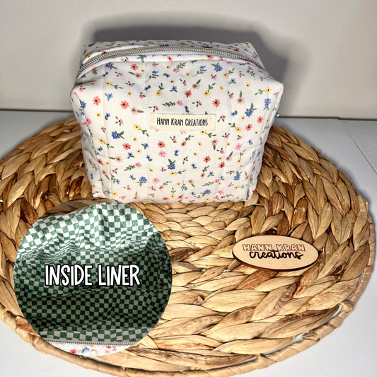 Small Wildflower Confetti Makeup Bag