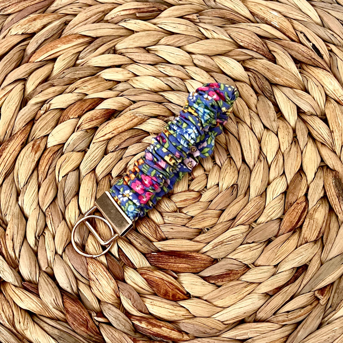Midnight Meadow Scrunchie Wristlet Keychain