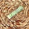 Green Stripe Scrunchie Wristlet Keychain