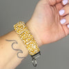 Mustard Floral Scrunchie Wristlet Keychain