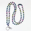 Black and Rainbow Beaded Breakaway Lanyard