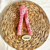 Light and Dark Pink Checkered Scrunchie Lanyard