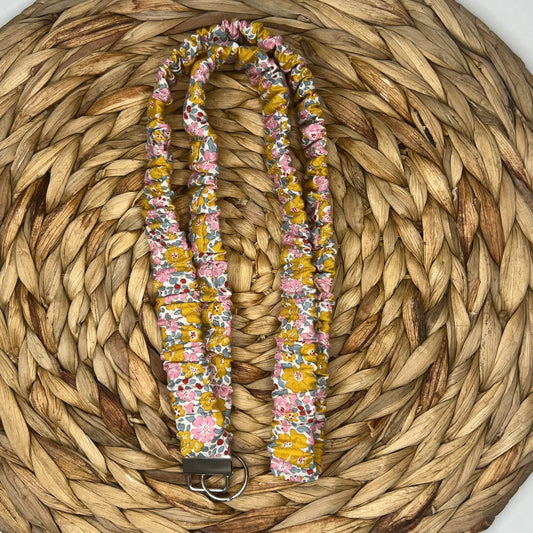 Vintage Floral Scrunchie Lanyard
