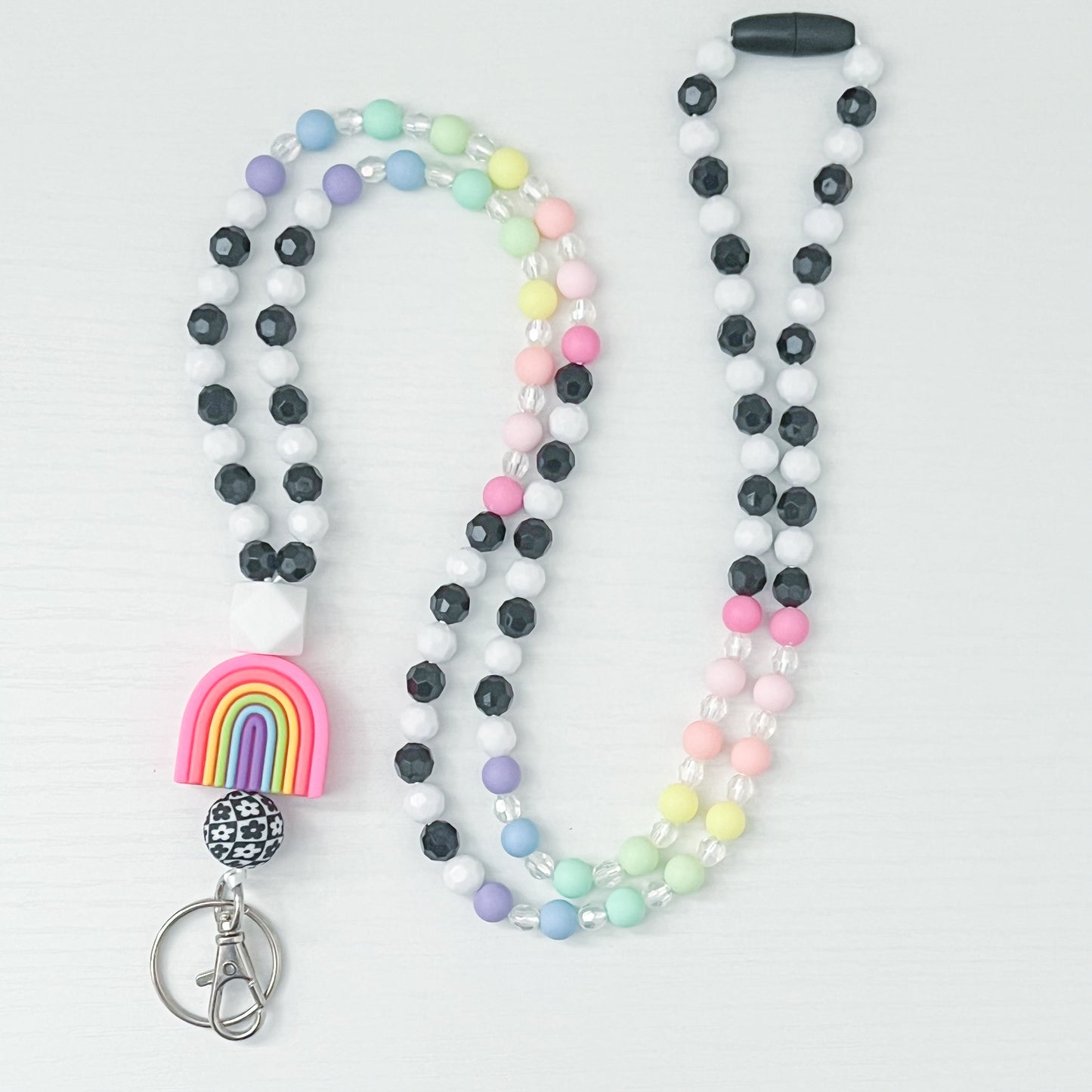 Rainbow Beaded Breakaway Lanyard