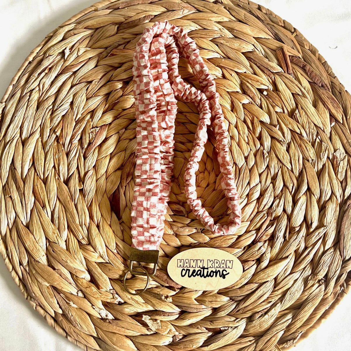 Rusty Checkered Scrunchie Lanyard