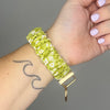 Springy Green Floral Scrunchie Wristlet Keychain