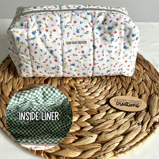 Large Wildflower Confetti Makeup Bag