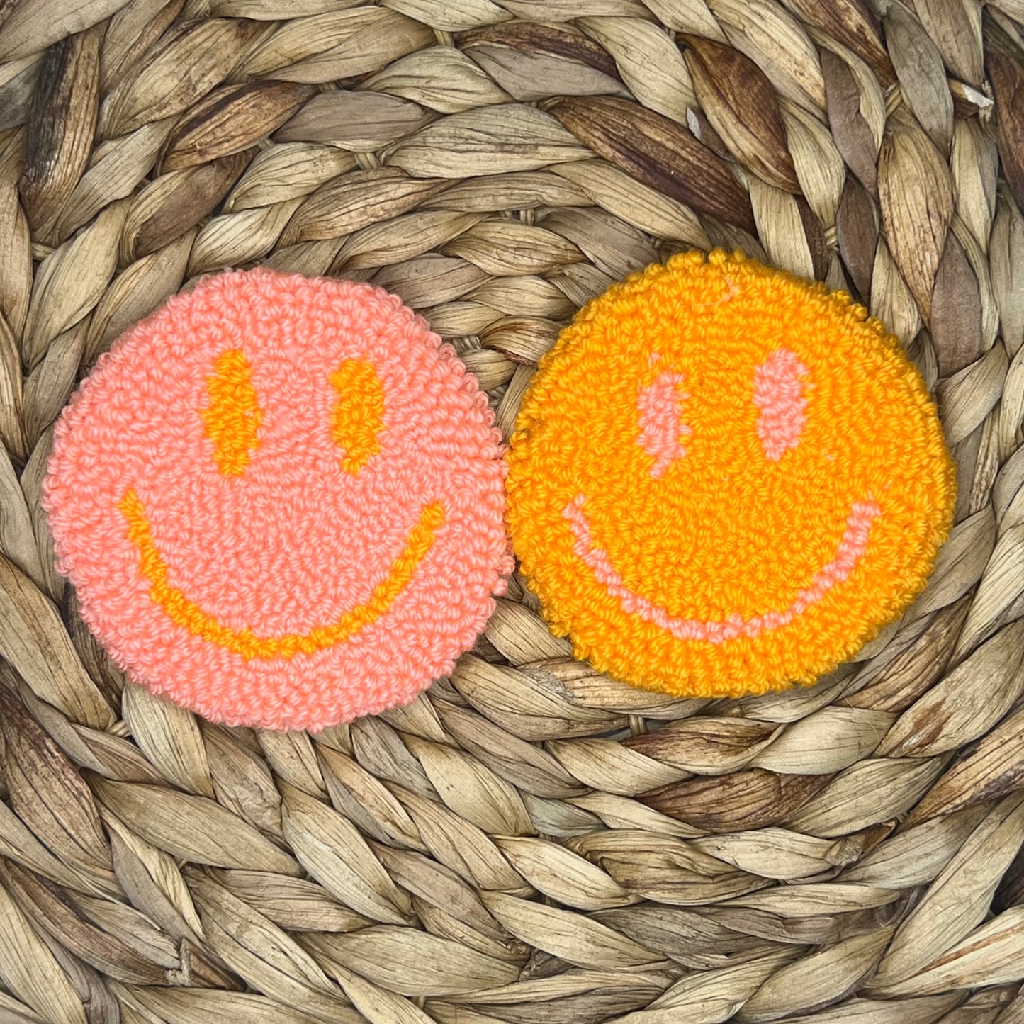 Happy Face Car Coasters (set of 2)