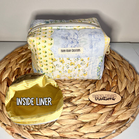 Small Cottage Patchwork Makeup Bag