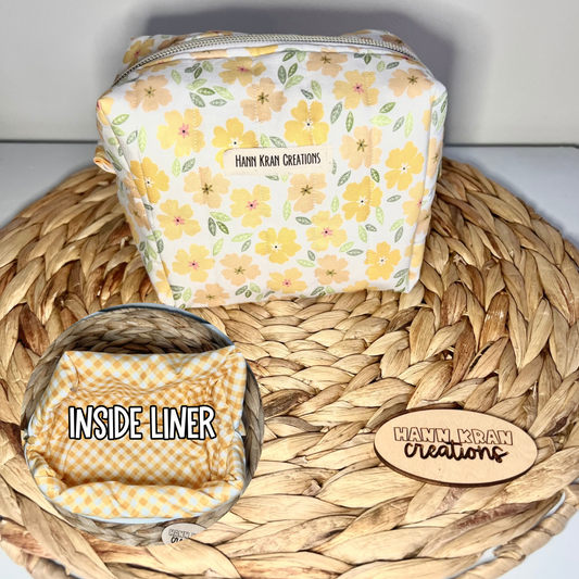 Small Sunny Marigold Makeup Bag