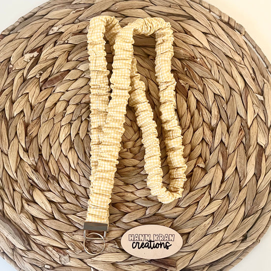 Golden Gingham Scrunchie Lanyard