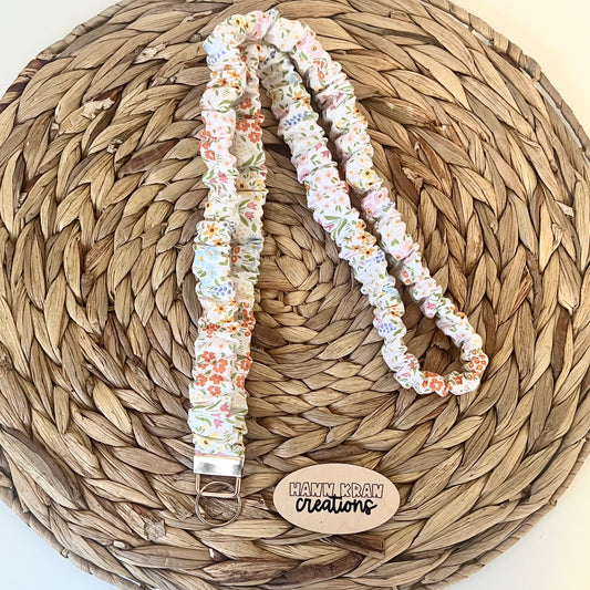 Cream Meadow Scrunchie Lanyard