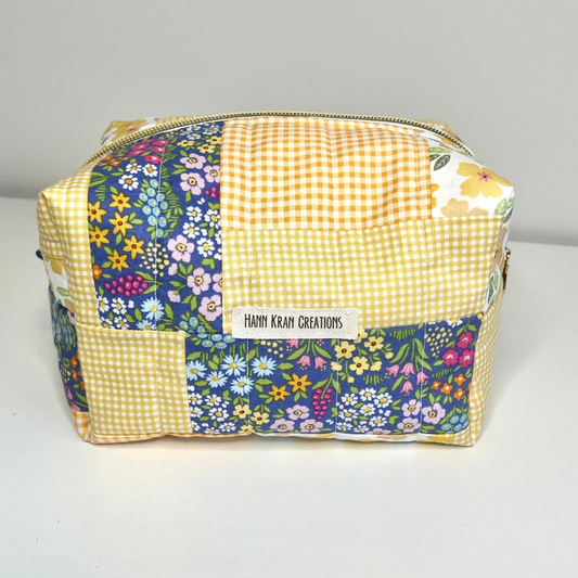 Golden Patchwork Makeup Bag