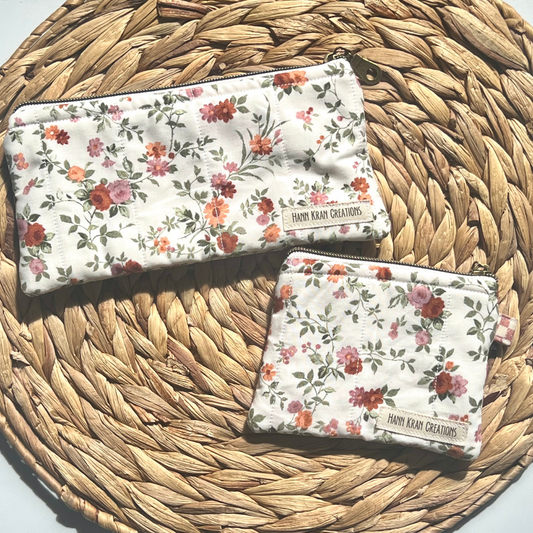 Antique Bloom Keychain Wallet & Pencil Pouch
