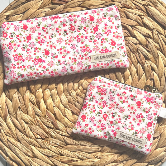 Berry Blossom Keychain Wallet & Pencil Pouch