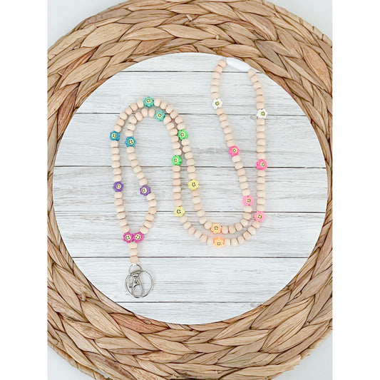 Smile Daisy Beaded Breakaway Lanyard